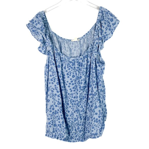 NWOT Stitch Fix The General Good Floral Blouson Peasant Top Blue Size Medium NEW - Picture 1 of 10